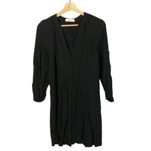 Mango MNG Black Button Down Long Sleeve Mini Dress 8